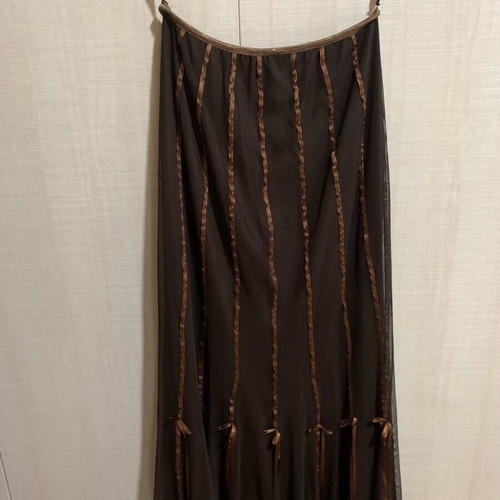 Gino Rossi skirt brown size XL like new with tulle and ribbons
