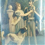  Λιθογραφία Στρατιώτης και το Κορίτσι Εποχής 1900