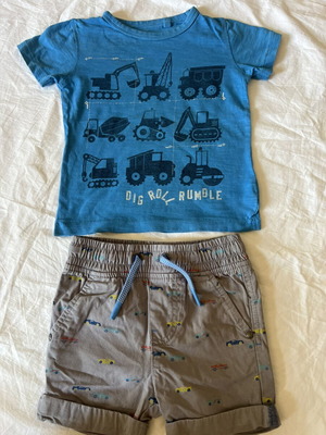 Shorts and T-shirt set for boy 12-18 months used