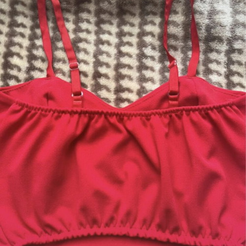Crop top and midi skirt set red like new