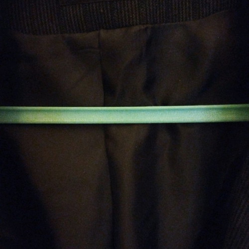 Cossinelle women's long jacket used with very thin stripe size 62 dark green gray