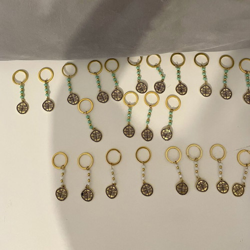 Keychains with Konstantinato and beads, pack of 23 new