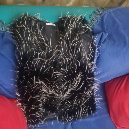 Fur vest new, one size, black