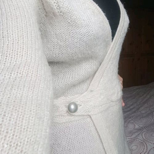 Morgan knitted wrap dress like new, beige mohair blend