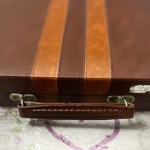 Cardinal vintage backgammon used, leather with wear