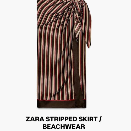 Zara striped pareo skirt new, black