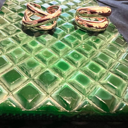 Steel ring set like new, gold color
