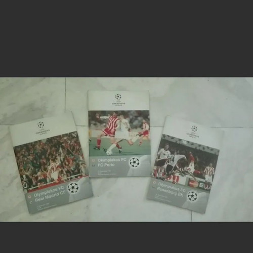 Olympiakos Champions League 1997 match programs used