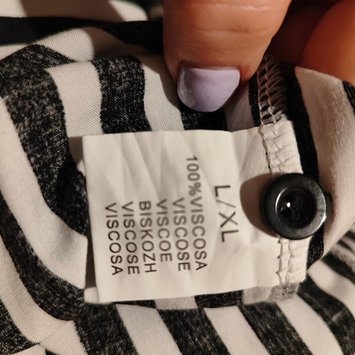 Long striped shirt black and white size L/XL like new
