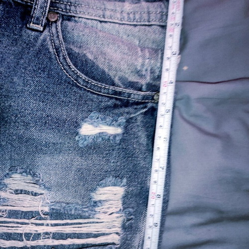 Denim shorts S with distressed details refurbished