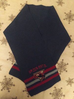 Marvel Spiderman scarf, blue and red, length 120 cm, ages 5-10