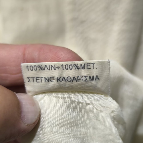 Linen dress size L used, soft yellow color