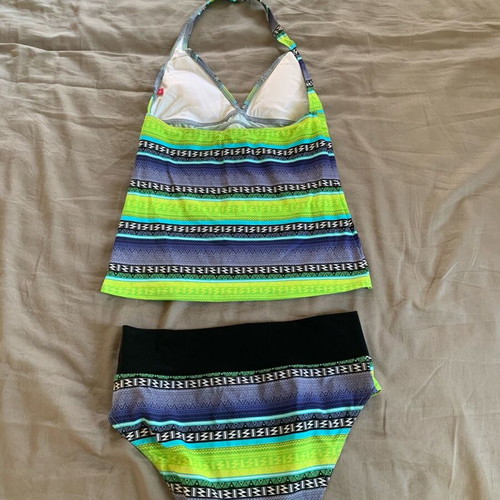 Tankini bathing suit size S like new, blue and green
