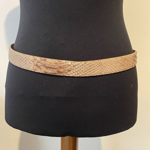 Anna Biagini belt used, size 105/90, beige snake print imitation leather