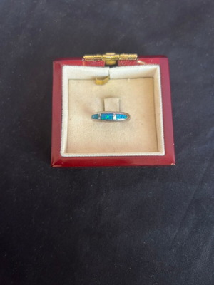 Silver 925 ring like new with blue details