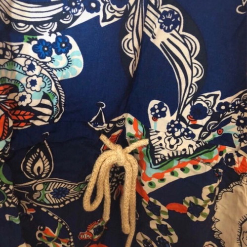 Multicolor summer dress like new with fringes and cord size L