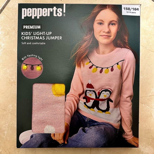 Pepperts warm jumper new with lights for 12-14 years