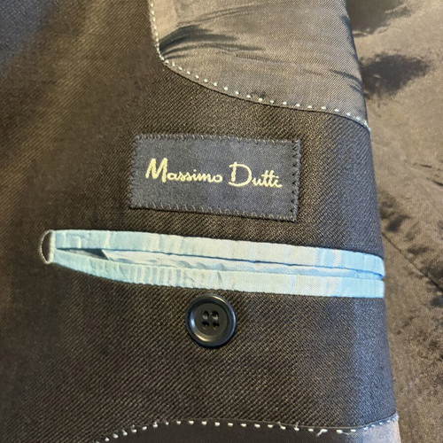 Massimo Dutti linen jacket medium slim fit like new, dark blue