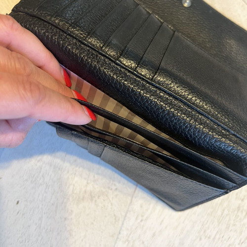 Lacoste leather wallet used, black