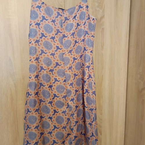 Summer silk dress like new, blue and pink, size M