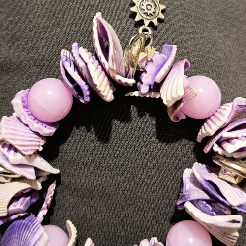 Summer purple bracelet with shells like new