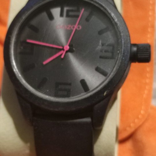 Oozoo women's watch used with black rubber strap