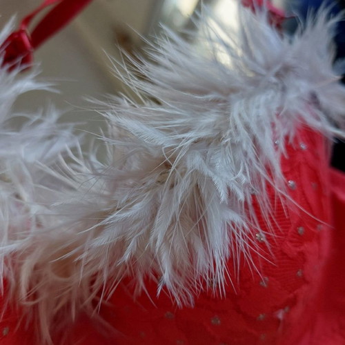 Christmas bra used with feathers red 80B/C