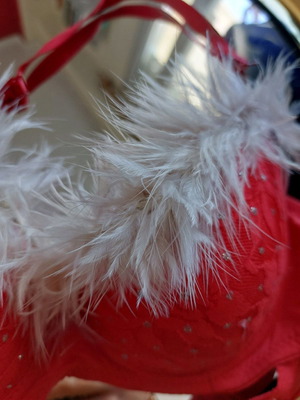 Christmas bra used with feathers red 80B/C