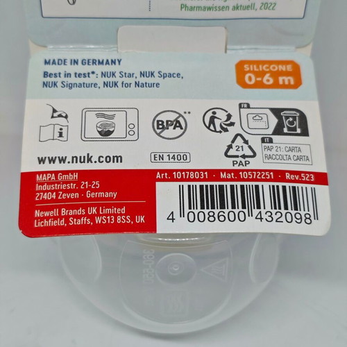 NUK My First NUK silicone pacifier 0–6 months like new
