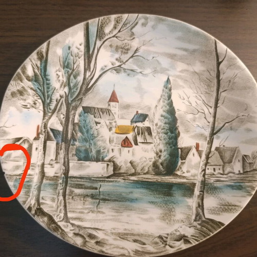 Johnson Bros Dream Town plate set like new, vintage English design