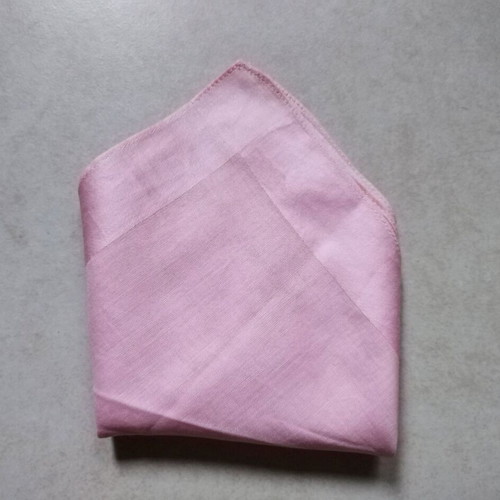 Pocket handkerchief for suit pink used, thin fabric