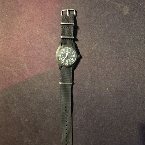 Militado 38mm Sapphire Crystal Field Military Watch ML05 like new with second NATO strap