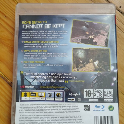 Blacksite PS3 game used, action shooter
