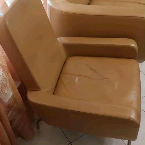 Minotti leather sofa and two armchairs like new