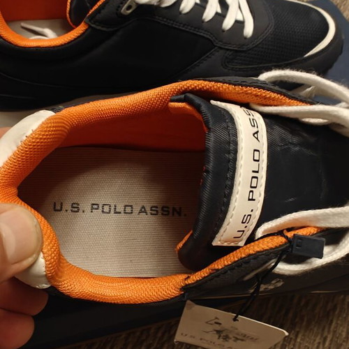 Us Polo Assn men's sneakers size 44, blue and orange