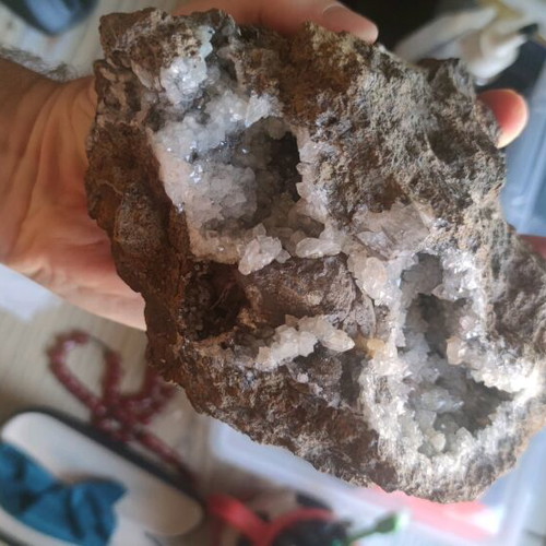 Quartz geode with calcite new, Greek, 2.6 Kg