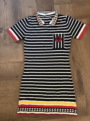 Striped short dress, women's size M, cotton polyester silk