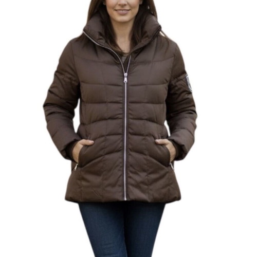Concept UK down jacket used, women's winter coat, brown, size L