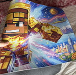 Pixel Art Gaming Mousepad with Minecraft Design