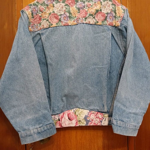 Handmade denim jacket vintage patchwork oversized like new