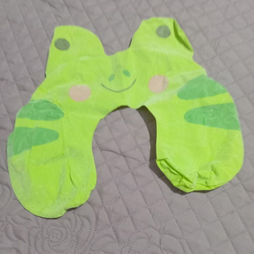 Travel Pillow Intex frog design like new, velour weave