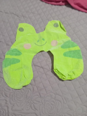 Travel Pillow Intex frog design like new, velour weave