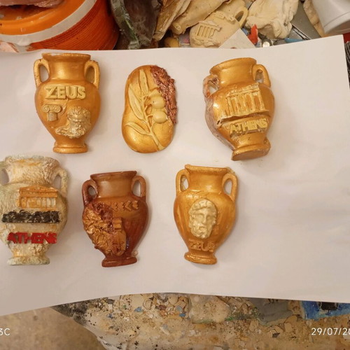 Gypsum magnets pack of 6, painted, ancient Greece theme, like new
