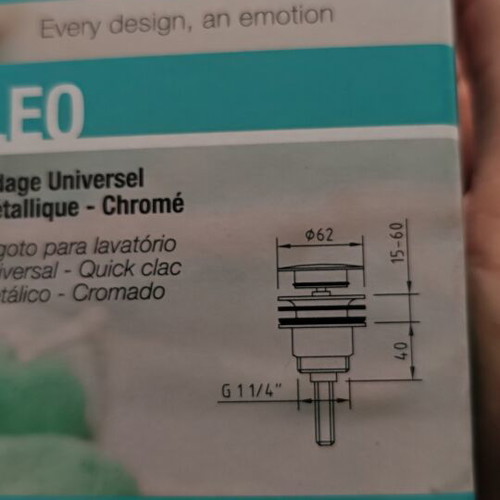 Click-Clack Valve for Sink Chrome Clever new