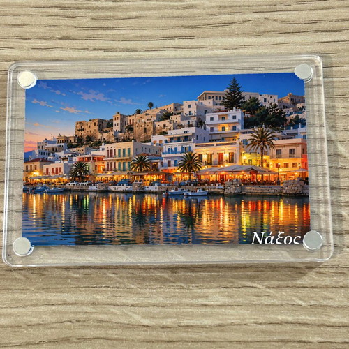Acrylic fridge magnet 6x9cm, Naxos, Greek Summer collection