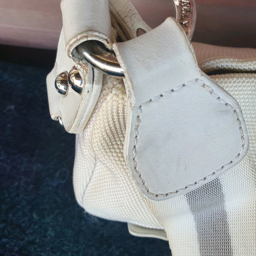 Bally mini shoulder bag used, white, missing clasp