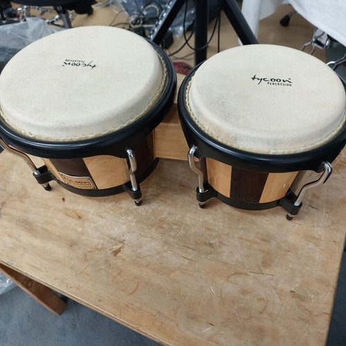 Tycoon Percussion Bongos Artist Series with Turkey Splash Cymbal 12" new