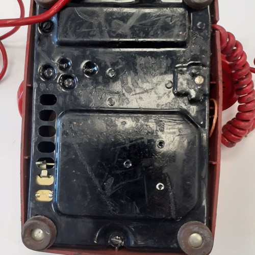 Western Electric red telephone used, 1960s-1970s