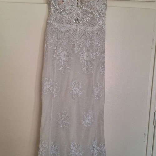 Wedding dress used, mermaid style with lace and handmade details, white XS