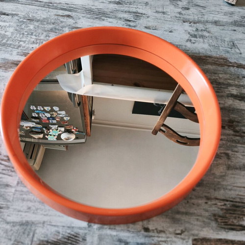 Space Orange Mirror 1970s Like New